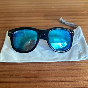 Weefarers, Polarized Sunglasses, Black with Ocean Blue